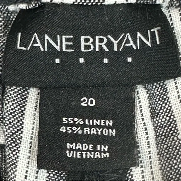 LANE BRYANT Shorts Plus 20 Stripes Linen Blend Stretch Waist Drawstring - Picture 5 of 8
